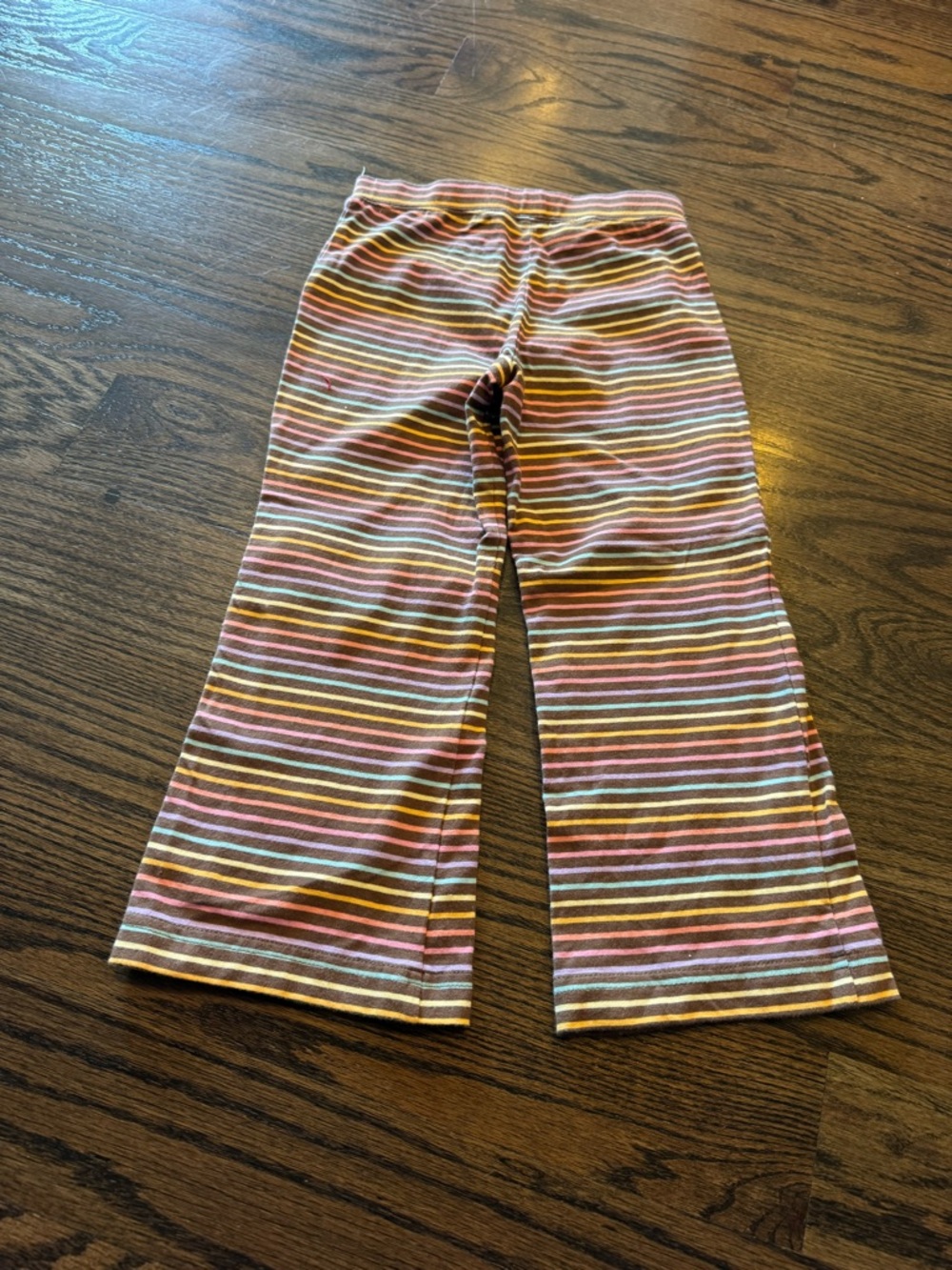 GAP Girls Striped Flared Pants - Pink, Brown, Yellow